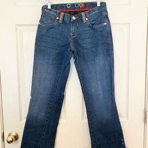 Vintage Coogi jeans spell out butt colorful
